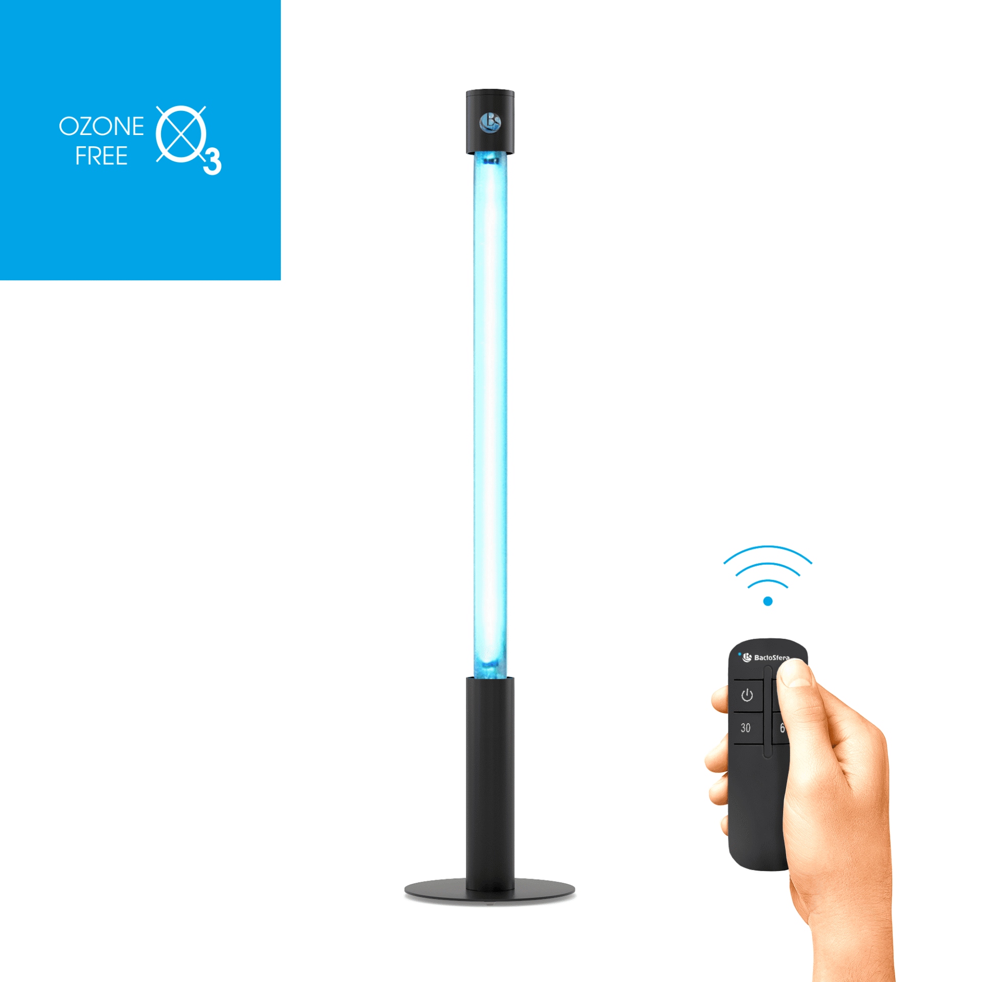 Бактерицидний опромінювач BactoSfera 360° 15 OZONEFREE RC-TIMER Black - Фото 1