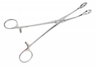 Щипцы геморроидальные окончатые, изогнутые. Длина 21,5 см. (Щ-55-1) - Фото 1