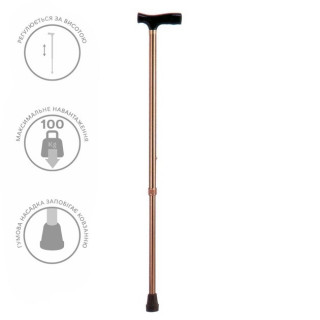 Трость регулируемая по высоте алюминиевая KJT914A - Фото 1