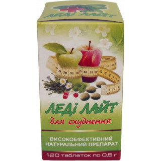 Леди Лайт - для нормализации обмена вещевств, 120 табл. по 0,5 г - Фото 1