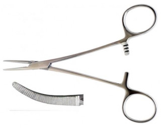 Зажим Москит кровоостанавливающий, изогнутый. Длина 16.0 см. (З-62-2) - Фото 1