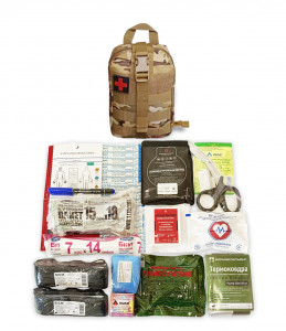 Аптечка швидкоскидна загальновійськова з ДВОМА турнікетами СІЧ та Гемостатиком - Фото 1