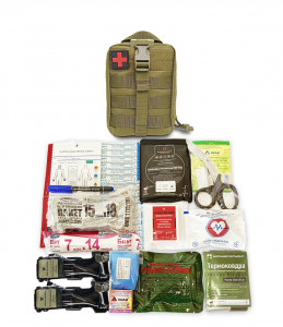 Аптечка быстросбрасываемая общевоенная с ДВУМЯ турникетами ДНЕПР и Гемостатиком - Фото 1