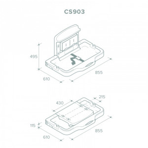 Настенный пеленальный столик с усиленными бортами Rixo Maggio CS903 - Фото 1