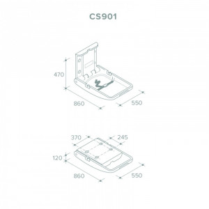 Настінний сповивальний столик Rixo Maggio CS901 - Фото 1