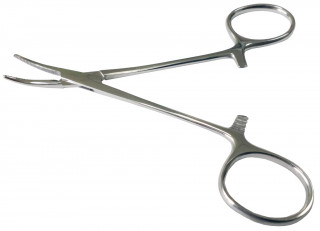 Затискач Москіт кровоспинний, вигнутий для новонароджених. Довжина 12,5 см. (З-121) - Фото 1