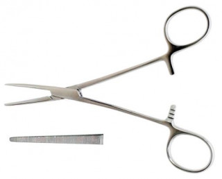 Затискач Більрот кровоспинний, зубчастий, прямий №1. Довжина 16,0 см. (З-92) - Фото 1