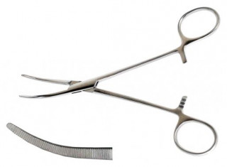 Затискач Більрот кровоспинний, зубчастий, вигнутий №1. Довжина 15,8 мм. (З-53) - Фото 1