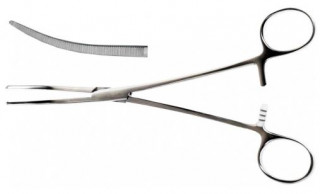 Затискач Більрот кровоспинний, зубчастий, вигнутий №2. Довжина 19,6 см. (З-37) - Фото 1