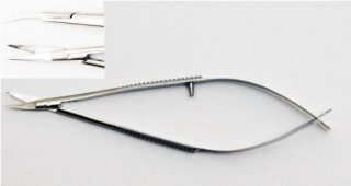 Ножницы для роговицы по Кастровьеджо, с заостренным концом, изогнутые. Длина 10,0 см. (Н-45) - Фото 1