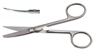 Ножиці з одним гострим кінцем, вигнуті, 140 мм. (Н-3-1) - Фото 1